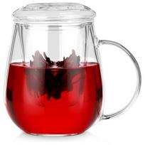 Puodelis su virykle ir stikliniu dangteliu Vilde 530 ml skaidrus Orion