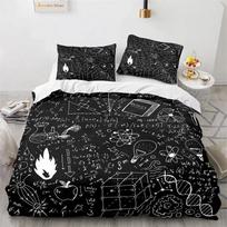 Math Equation Duvet Cover Twin Queen Science Chemistry Geometry Mathematics Formula Pattern Bedding Set For Child Student Room EU Single(135*200cm)3pcs black