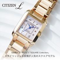 CITIZEN L EW5603-89Y SQUARE Women's Watch Eco-Drive Solar Gold Mother-of-Pearl Waterproof auksas