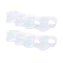 Yousheng 2Pcs Toe Separators for Overlapping Toes Soft Silicone Bunion Corrector for Men Women Reusable Ergonomic Spacer for Foot Alignment Hallux white