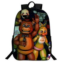 Durable Five Nights At Freddy's School Backpack Featuring Freddy Chica Foxy Bonnie #7 brown