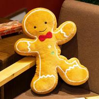 Kawaii Gingerbread Man Plush Festive Decorations Doll Biscuit Sweet Toy Pillow Cushion Christmas Gift For Children 17cm orange