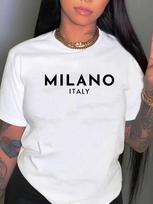 Milano Italy Graphic Print Cotton T-shirt S black