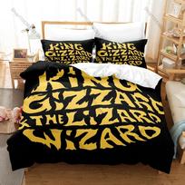 King Gizzard & The Lizard Wizard Bedding Set Duvet Cover + 2 Pillowcases Neo Psychedelic Rock Retro Bedroom Decor 135x200cm