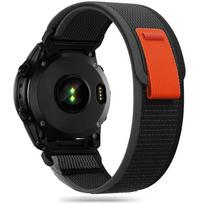 Dirželis Tech-Protect Nylon Garmin Fenix 5 / 6 / 6 Pro / 7 / 8 / 8 Pro / E / 9 / 9 Pro (47 mm), juodas / oranžinis