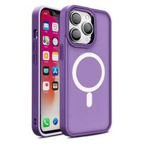Magnetinis matinis MagSafe dėklas iPhone 15 Plus – violetinis