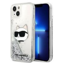 Karl Lagerfeld blizgus dėklas iPhone 14 Plus – sidabrinis
