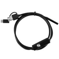 TYPE C USB Mini Endoscope Camera 1m/2m/3.5m/5m 5.5mm Android Phone OTG Flexible Hard Cable Snake Borescope Camera Inspection 1M black