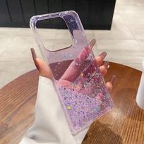 For Samsung Galaxy A55 5G A35 A25 A15 A05 S A05S Case Glitter Star Sequin Clear Thin Phone Cases Soft Back Cover Caracase Coques For Galaxy A55 5G violetinė