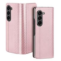 For Samsung Galaxy Z Fold 5 5G with Wallet case Credit Card Holder,Flip Book PU Leather Phone case Shockproof Cover Women Men for Galaxy Z Fold 5 rožinė