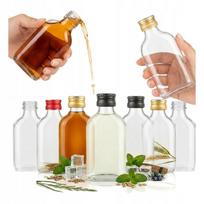 50 vnt. 100 ml kišeninių buteliukų likeriui, vynui, degtinei, dovanai + kamštelis