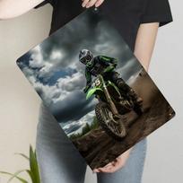 Off Road Motocross Racer Competition Moment Metal Iron Painting Home Wall Decor Art 20x30cm（7.8x11.8inch） gray