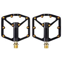 RPANTAHI Stampes Flat BMX/MTB Bike gold Pedal - Platform Bicycle Pedal, Minimal Profile, Adjustable Grip Black Gold black