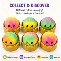 Colorful 5.5cm Bao Bun Squishy TPR Squeeze Fidget Sensory Flour Dough Anti Stress Relief Party Favor Novelty Gag Surprise Gift yellow