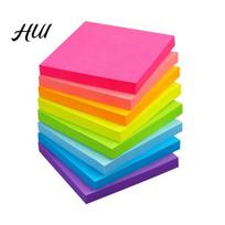 Smooth Writing Sticky Notes Set 8 Colors Heart Square Shapes Removable Non-residue Clean Home Office School Supplies Assorted Color Square yellow