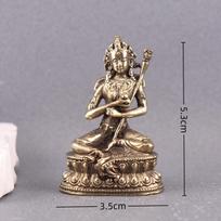 Pure Brass Wisdom and Fortune Tara Statue for Home or Buddhist Hall Offering beige