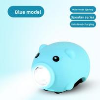 Pig Kids Bicycle Light Rechargeable Led Night Riding Lamp With Flashing Horn For Children rožinė