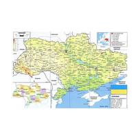 Sieninis žemėlapis, Rusijos žemėlapių serijos foninis audinys, Ukrainos žemėlapis 2021 m., Geografiniai įrankiai, Kelionės/švietimo įrankiai, Namų dekoras 84cm*59cm(Canvas)
