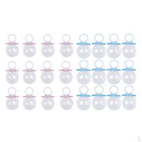 24 Pieces Fillable Pacifier Baby Shower Candy Box Bottle Favor Pink+Blue white