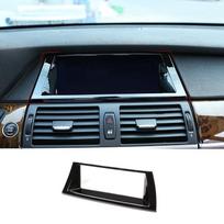 Automobilio prietaisų skydelio skydelio navigacijos ekrano rėmo dangtelio ABS apdaila, skirta BMW X5 E70 X6 E71 2008-13 automobilio salono derinimas juoda