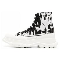 (WMNS) Alexander McQueen McQueen Graffiti Tread Slick Boots 'White Black' Women's 708089W4TG49356 EU 37.5 black
