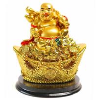 The Spiritual Living Laughing Buddha for Gift | 5 Inch | Idols for Home Decor | Money and Good Luck | Feng Shui | with Gold Ingot