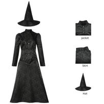 Žavingas Magijos Ragana Cosplay Kostiumas Helovinui Unisex Fantazijos Suknelė Elphaba Printing,M black