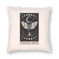 Tarot Card The Waning Moon Square Pillowcase Polyester Linen Velvet Pattern Zip Decorative Pillow Case Sofa Cushion Cover Peach skin 18*18(CM)-1Pcs white