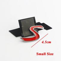3D Metalinės raidės Automobilio priekinės grotelės Ženklelis Lipdukas S Emblema Logotipas Automobiliui S R56 R53 F56 R50 R52 R57 Priedai mini black