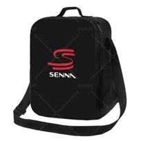 Ayrton Senna Print Lunch Bag with Adjustable Shoulder Strap Reusable Thermal Bento Tote for Work Picnic Beach One Size