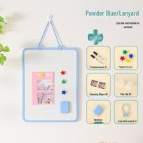 Magnetic Double-Sided Desktop Lanyard Whiteboard: Portable Children's Drawing & Message Reminder Board. white