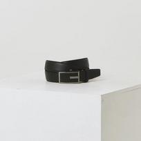 Daks Black Check Pattern Silver Point Matte Buckle Leather Automatic Belt Single option black