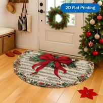 1Pcs Red Green Music Score Semi Circle Welcome Doormat Non-Slip for Outdoor Patio Porch Kitchen Bathroom Entryway Floor Mat 40X60CM brown