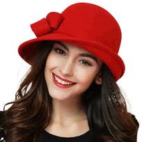 Vintažinio stiliaus vilnos veltinio kibiro skrybėlaitė Klasikinis dizainas Elegantiška forma Vintažinė klosė Fedora kepurė su lanko dekoracija Moteriška skrybėlaitė vyno raudonos spalvos