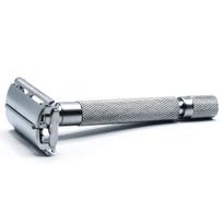 Parker 74R Butterfly Twist-to-Open Double Edge Safety Razor for Men & Women with 5 Parker Platinum Blades, New for Spring 2021 (Satin Chrome) gray