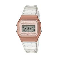 Casio riešinis laikrodis Collection F-91WS-7A3JF unisex rožinio aukso white