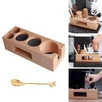 Wood Coffee Tamper Holder Support Base Espresso Tamper Stand 58mm beige