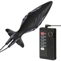 SuperLove E-Stim Silicone Anal Plug Set Black