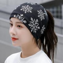 Moteriškos žieminės kepuraitės kepuraitės turbanas vamzdelis bandana galvos juosta lauke, veido šiltesnė apykaklė galvos apdangalas, skarelė black