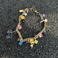 Golden Dopamine Element Y2K Rhinestone Cuban Waist Chain black
