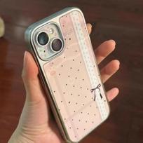 Korean Ins Girl Heart Powder Wave Point Phone Case for iPhone 17 16e 16 15 14 13 12 11 Pro Max X XR Air Plus Luxury Clear Soft iPhone 17 Air brown