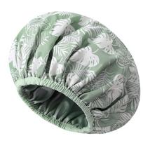 Satin Lined Shower Cap Double Layer Shower Bonnet New Bath Cap  Salon Use žalia