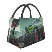 Farming Tractor Fendt Insulated Lunch Bag for Women Picnic Storage Food Boxes Portable Container Cooler Thermal Lunch Box Tote One Size gray