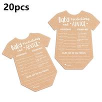 20pcs Baby Shower Gender Prediction Cards, 17x15cm Interactive Game Cards for Gender Reveal Parties, Fun Baby Shower Activities beige