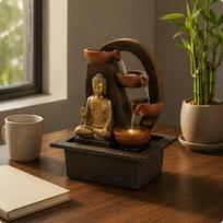 Tabletop Buddha Fountain Desktop Size Relaxing Sound for Office
