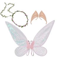 1 rinkinys Angelas Drugelis Sparnai Rinkinys Helovinas Fėja Elfo Ausys Princesė Fėja Vakarėlio Persirengimas Festivalio Pasirodymo Rekvizitai Šventės Cosplay 60x48cm balta