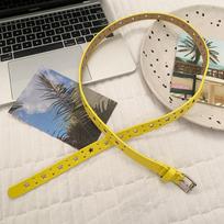 Summer Dopamine Lemon Yellow Women'S Belt Trend Simple Belt Subculture Y2K Belt Punch Free Belt as the picture yellow