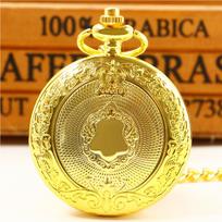 10pcs/lot Wholesale Luxury Gold Vintage Quartz Pocket Watch Pendant for Men Women Necklace Chain Clock Souvenir Gift beige