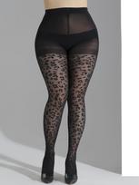 A Pair Of Women'S Starlight Leopard Print Opaque Fashion Tights With High Stretch Leggings L-XXL gray