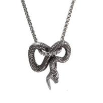 Male and female stainless steel snake shaped pendant necklace sweater chain